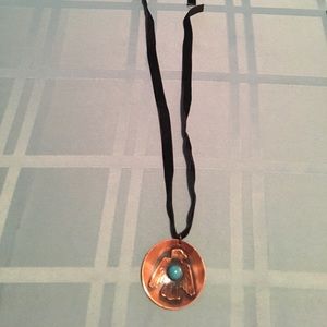 A Genuine Copper Eagle with Blueish stone Pennant